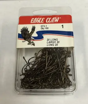 Eagle Claw 072-1 72 #1 100ct Extra Long Bronze Hooks