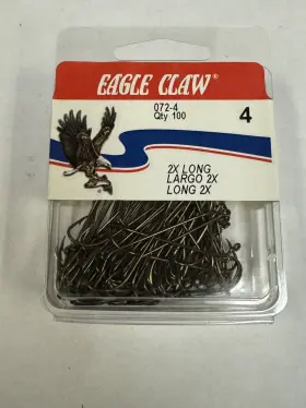 Eagle Claw 072-4 72 #4 100ct Extra Long Bronze Hooks Size 4