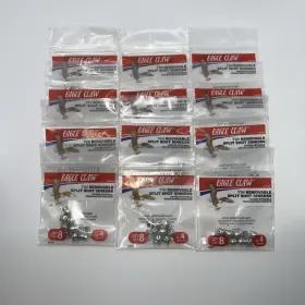 Eagle Claw 083941057739 Lot Of 12 Tin Removable Split Shot Sinkers Size 4 8ct. Per Pack