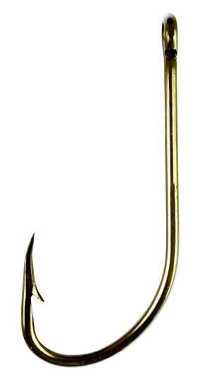 Eagle Claw 084-8/0 Plain Shank Hook Offset Point Ringed Eye Bronze 100-box