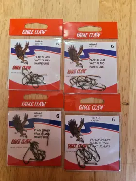 Eagle Claw 084a-6 Lot Of 4 Fishing Hooks Qty 10