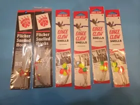Eagle Claw 128-4 Fishing Hooks Lot Snell 2-way Spinner And Bear Paw Flicker Eagle Claw 128-4 Fishing Hooks Lot Snell 2-way Spinner And Bear Paw Flicker