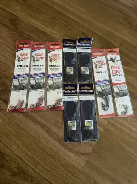 Eagle Claw 139-3/0 And Danielson Snells Snelled Bait Holder Baitholder Fishing Hooks Eagle Claw 139-3/0 And Danielson Snells Snelled Bait Holder Baitholder Fishing Hooks