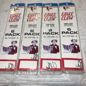 Eagle Claw 139-8 18 Snelled 139 Bait Holder Baitholder Fishing Hooks Size 8