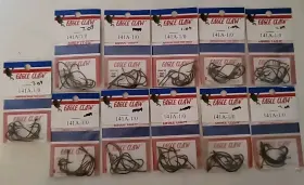 Eagle Claw 141a-1/0 Lot Of 10 Pkgs 110 Hooks L141a #1/0 50ct Kahle Usa Eagle Claw 141a-1/0 Lot Of 10 Pkgs 110 Hooks L141a #1/0 50ct Kahle Usa