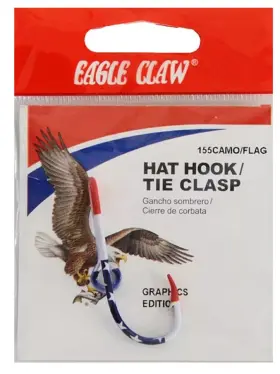 Eagle Claw 155camo/flag Camo And Flag Hat Hook / Tie Clasp Cap Pin