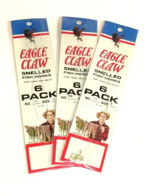 Eagle Claw 173-6 Lot Of 3 Straight Point Snelled Fishing Hook 173 Size 6 Eagle Claw 173-6 Lot Of 3 Straight Point Snelled Fishing Hook 173 Size 6