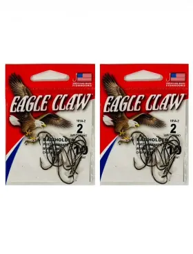 Eagle Claw 181a-2 2pk 186a-2 Bait Holder Hooks 10ct Pack 20 Total Fishing New