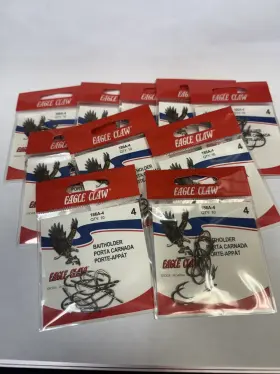 Eagle Claw 186a-4 Size #4 100ct Bronze Baitholder Hooks