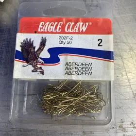 Eagle Claw 202f-2 Aberdeen Size 2 Fishhooks 50 Pack