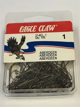 Eagle Claw 214el-1 Size #1 100ct Bronze Aberdeen Hooks