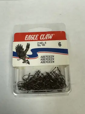 Eagle Claw 214el-6 Size #6 100ct Bronze Aberdeen Hooks