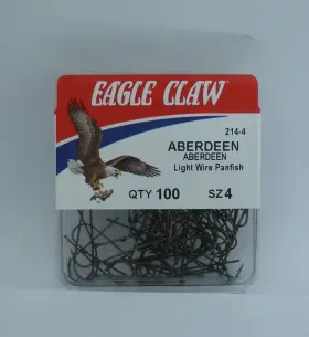 Eagle Claw 214h-4 Bronze Wire Aberdeen Hook Size 4 100ct Eagle Claw 214h-4 Bronze Wire Aberdeen Hook Size 4 100ct