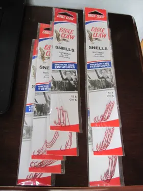Eagle Claw 222r-6 8 Packs Red Rotating Tru Turn Hooks Snells 222r Size 6 And 2 Crappie Lw Eagle Claw 222r-6 8 Packs Red Rotating Tru Turn Hooks Snells 222r Size 6 And 2 Crappie Lw