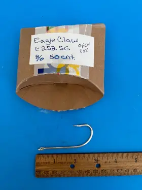 Eagle Claw 252-sg 50-eagle Rigging Hooks Style 252-sg-8/0 Open Eye Hook Eagle Claw 252-sg 50-eagle Rigging Hooks Style 252-sg-8/0 Open Eye Hook
