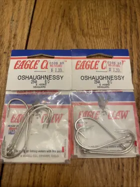 Eagle Claw 254ah-6/0 254a-6/0 #6/0 5ct Oshaughnessy Hooks Seaguard Finish 7201 Lot Of 2 Eagle Claw 254ah-6/0 254a-6/0 #6/0 5ct Oshaughnessy Hooks Seaguard Finish 7201 Lot Of 2
