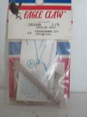 Eagle Claw 261ha-2/0 New 2/0 Oshaughnessy 10 Pack Trailer Fishing Hooks 261ha Eagle Claw 261ha-2/0 New 2/0 Oshaughnessy 10 Pack Trailer Fishing Hooks 261ha