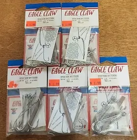 Eagle Claw 261ha Lot Of 5. Trailer Hook - 4/0 . 10 Pk. 50 Total Hooks