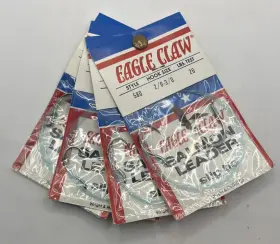 Eagle Claw 580-25-2/3 Style 580 Size 2/0-3/0 20 Lbs. Test Salmon Leader Slip Tie Lot Of 4 Eagle Claw 580-25-2/3 Style 580 Size 2/0-3/0 20 Lbs. Test Salmon Leader Slip Tie Lot Of 4