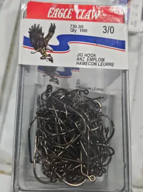 Eagle Claw 730-3/0 300 Count - 3/0 730 Bronze Jig Hooks Eagle Claw 730-3/0 300 Count - 3/0 730 Bronze Jig Hooks