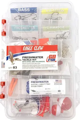 Eagle Claw 796254046795 E.c. Fresh Water Tackle Kit 83 Piece One Size Multi