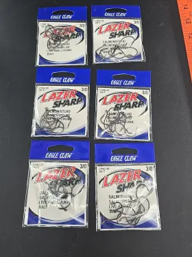 Eagle Claw 91006 48 Hooks Razer Sharp L194g Size 3/0 6 Packs Of 8