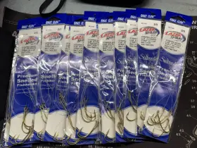 Eagle Claw 9180-2/0 New 12 Packs Of 5 Lazer Sharp Snelled Bass Hooks 2/0 Saltwater Eagle Claw 9180-2/0 New 12 Packs Of 5 Lazer Sharp Snelled Bass Hooks 2/0 Saltwater