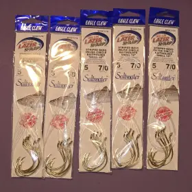 Eagle Claw 9212c1-7 25 7/0 Striped Bass Inline Circle Baitholder Fish Hooks Snell 18 Inch