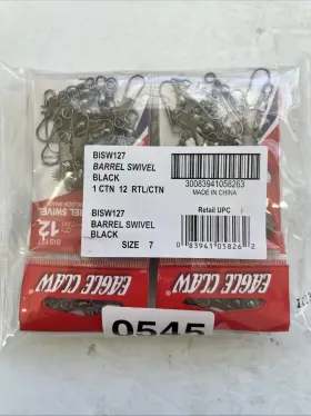 Eagle Claw Bisw127 Fishing Tackle Barrel Swivel With Interlock Snap Size 7 12 Pc X Packs