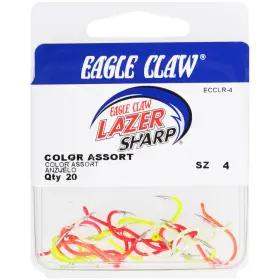 Eagle Claw Ecclrw-4 Ecclr-4 Size 4 Fish Hooks 3 Pcs 20 Each