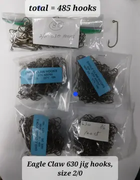 Eagle Claw Fishing Hooks 30256 485 Ct Size 2/0 Bronze 630 Oshaughnessy 90 Jig Mold Fish