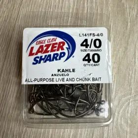 Eagle Claw Hooks 047708077002 Laser Sharp L141f-4/0 Size 4/0 Eagle Claw Hooks 047708077002 Laser Sharp L141f-4/0 Size 4/0