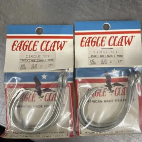 Eagle Claw Hooks 190cata Circle Hook - Siize 16/0 4 2 Packs Stainless Steel Eagle Claw Hooks 190cata Circle Hook - Siize 16/0 4 2 Packs Stainless Steel
