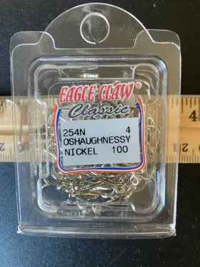 Eagle Claw Hooks 254n 1000 #254n Fishing Size # 4 Oshaughnessy Nickel Fly Tying Eagle Claw Hooks 254n 1000 #254n Fishing Size # 4 Oshaughnessy Nickel Fly Tying