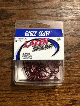 Eagle Claw Hooks L7746ru-3 Qty 25 Laser Sharp L7746ru-3/0 Size 3/0 R-bend Eagle Claw Hooks L7746ru-3 Qty 25 Laser Sharp L7746ru-3/0 Size 3/0 R-bend