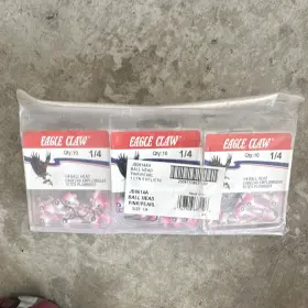 JB0614AA EAGLE CLAW Ball Head Jig Hooks Pink Pack JB0614AA EAGLE CLAW Ball Head Jig Hooks Pink Pack