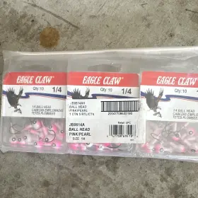 JB0614AH EAGLE CLAW Ball Head Jig Hooks Pink Pearl