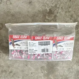 JBGJ14A EAGLE CLAW Ball Head Jig Hooks Pink Pearl Fishing