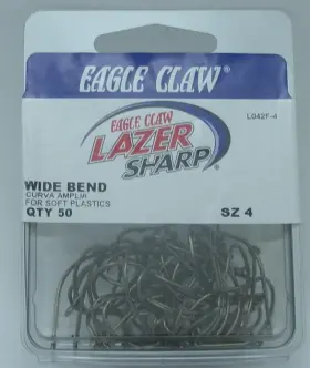 Eagle Claw L042fh-4 L042f-4 Wide Bend Bronze Flounder Hook 50ct Size 4