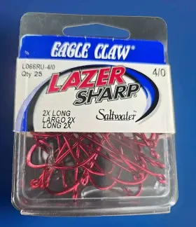 Eagle Claw L066ru-4/0 Lazer Sharp Saltwater Fishing Hook #4/0 25ct