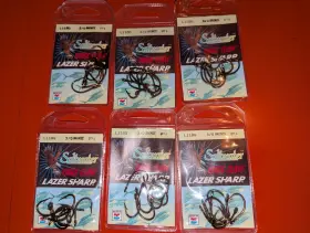 Eagle Claw L118g Lot Of 6 Packs 8 48 Hooks Lazer Sharp Saltwater Fishing