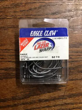 Eagle Claw L141hbku-7/0 New 25 Pk Lazer Sharp Kahle All Purpose Live And Chunk Bait Hooks Qty25 Eagle Claw L141hbku-7/0 New 25 Pk Lazer Sharp Kahle All Purpose Live And Chunk Bait Hooks Qty25
