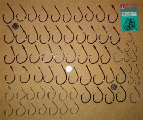 Eagle Claw L2004u Lot Of 79 New Assorted Mustad Vmc Heavy Duty Fishing Circle Sea Hooks