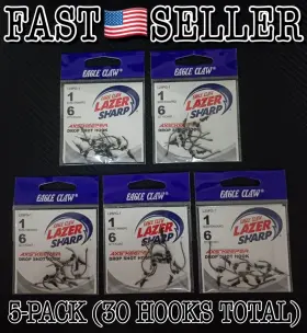 Eagle Claw L25pg-1 5-pack Lazer Sharp Axs Keeper - Drop Shot Fishing Hook