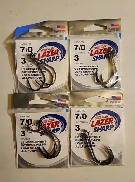 Eagle Claw L2bg-7/0 New 4 Packs Lazer Sharp Octopus Long Shank Fishing Hooks L2bg-7/0 Eagle Claw L2bg-7/0 New 4 Packs Lazer Sharp Octopus Long Shank Fishing Hooks L2bg-7/0