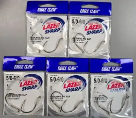 Eagle Claw L581-40-4 5-eagle Lazer Sharp Salmon And Mooching Rig Fixed L581-40 Lb 40lb 5/0-6/0 Eagle Claw L581-40-4 5-eagle Lazer Sharp Salmon And Mooching Rig Fixed L581-40 Lb 40lb 5/0-6/0
