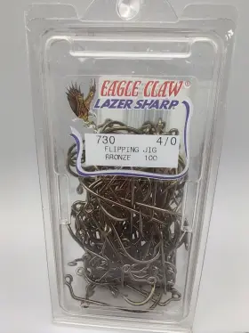 Eagle Claw L730 100 60 Bronze Lazer Sharp Strong Flippin Jig Hook 4/0