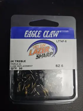 Eagle Claw L774fh-6 L774f #6 50ct Treble Hooks - 4x Bronze Kingfish Stinger Eagle Claw L774fh-6 L774f #6 50ct Treble Hooks - 4x Bronze Kingfish Stinger