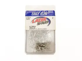 Eagle Claw L777f-2 Laser Sharp 4x Treble Hooks Size 2 Pack Of 50