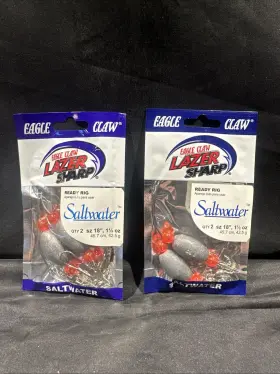 Eagle Claw L833 2x Lazer Ready Rig 18ftft/1.5 Oz Fishing Lure Egg Sinker 2 Package